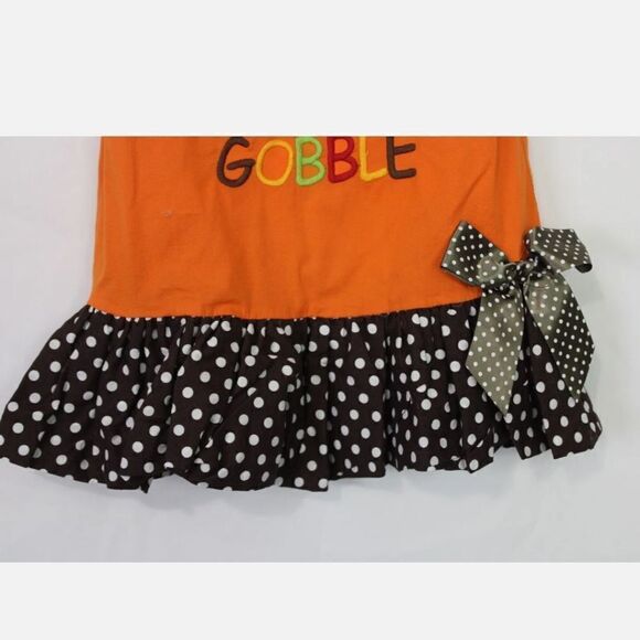 LIL CACTUS Thanksgiving, Gobble, Turkey, Girls Dress /Jumper SIZE 6-12M - Picture 5 of 7